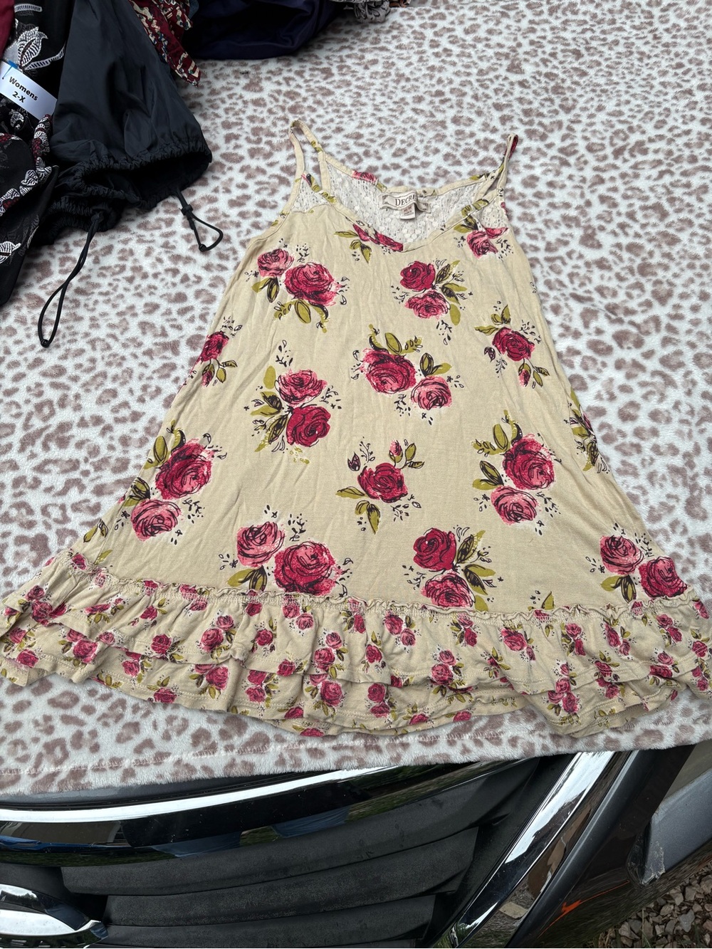 Y2K Floral Flouncy Tank Top Lace Detailing Size Medium Flowy Garden Hippie